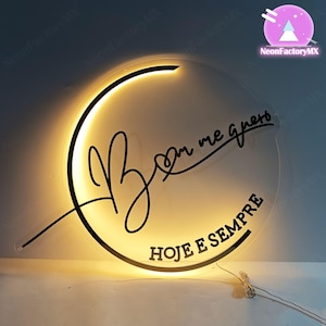3D Round Business Logo Sign, Acrylic Business Logo Sign with Neon, Light Up Sign, Office Storefront Wall Sign, Beauty Salon Sign, Wall Sign
