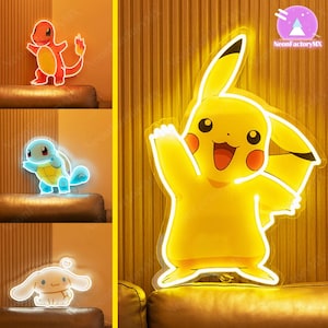 Anime UV Neon Sign, Cute Sign, LED Anime Neon Sign, Cartoon Neon Light, Kid&#39;s Room Neon Sign, Wall Decor Art, Printed UV Neon Sign,Game Gift