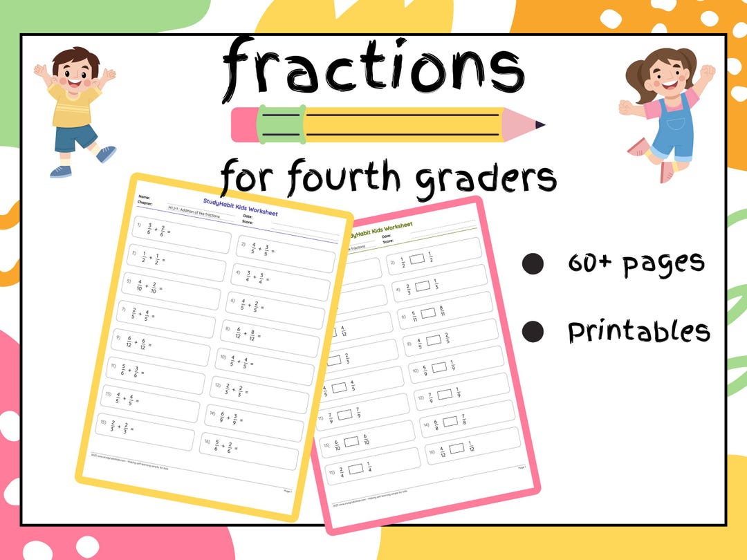 Fourth Grade Fraction Worksheets: Addition, Subtraction, Simplification ...