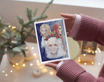 Limitierte Künstler Tauschkarte - Postkarte Die Hohepriesterin - Tarot in Portrait