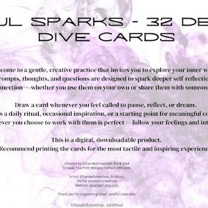 Soul Sparks, 32 Cartões de Mergulho Profundo. Cartões de Autocuidado e Autorreflexão - Dicas Divertidas de Diário de Mergulho Profundo para Adultos com um Toque de Humor.