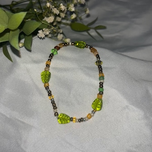 Beaded Organic Leaf Bracelet