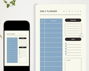Printable Simple Planner PDF | Minimal Daily Planner | Undated To-Do List | Clean Aesthetic Productivity Organizer | ADHD Clean Planner