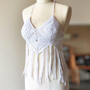 Crochet crop top with dangles