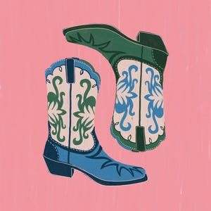 Cowboy Boots Colorful Print