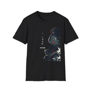 Koszulka „Kocham anime” | Portret chłopca z mrocznym anime, koszulka graficzna