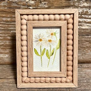 Mini Watercolor (Hand Maid), Framed, Daisies