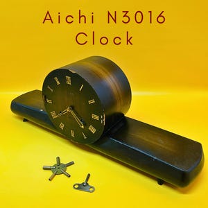 Table Clock Aichi 30 day clock Wind-Up Alarm Clock Model 3016 | Japanese Mechanical Bell Clock | Collectible Retro Housewarming Gift