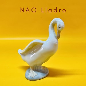 Goose Figurine Nao Lladro Porcelain Figurine Small Porcelain Collectible | Vintage Spanish Ceramic Animal Bird Statue Gift for Collector