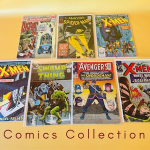 Vintage Marvel & DC Comic Collection Lot | Amazing Spider-Man #30 X-Men #13 Avengers #19 | 7 klassiska silver-bronsålderns serier