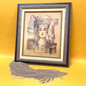 Handmade Egyptian Tapestry Custom Crochet Egyptian Art Print Retro Wall Hanging Bedroom Decor Egyptian Gift Christmas Gift Unique Wall Decor