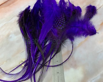 Bulk Craft Feathers Violet Purple Fly Tying Variety Pack Blue purple feathers for crafts mixed assorted packaged feathers wholesale 50pcs