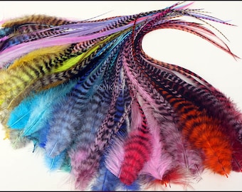 Feather Hair Accessories for Girls Fluffy Colored Hair & Craft Feathers Nice Mix of all Colors Full Feather Extensions DIY Kit with Beads 15