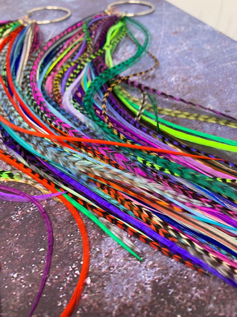 Hair Feathers Bulk Feather Extensions Keychain Wholesale Salon Etsy