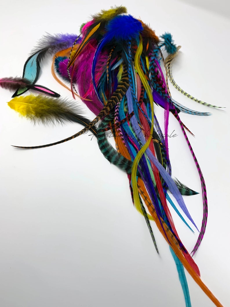 Bulk Rooster Craft Feathers Colors Only Mix Grizzly Feathers Etsy