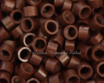 Brown Hair Extension Beads Micro Links Screw Type 4mm Hair Extension Crimping Beads Hair Supplies Brown Crimp Beads Brown Beads, QTY25