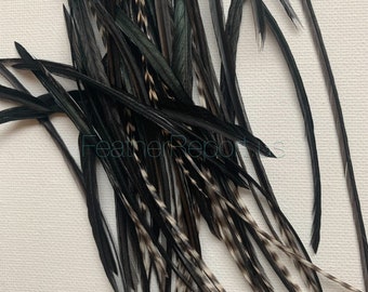 Craft Earring Feathers Black Grizzly Variant Short Rooster Hackle Fly Tying Enthusiast Black White Short Feathers Bulk 50 2to8inch