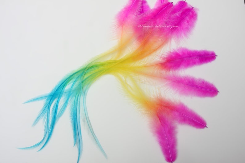 8 flauschige Regenbogen Federn für Haar Zubehör Feder Etsy