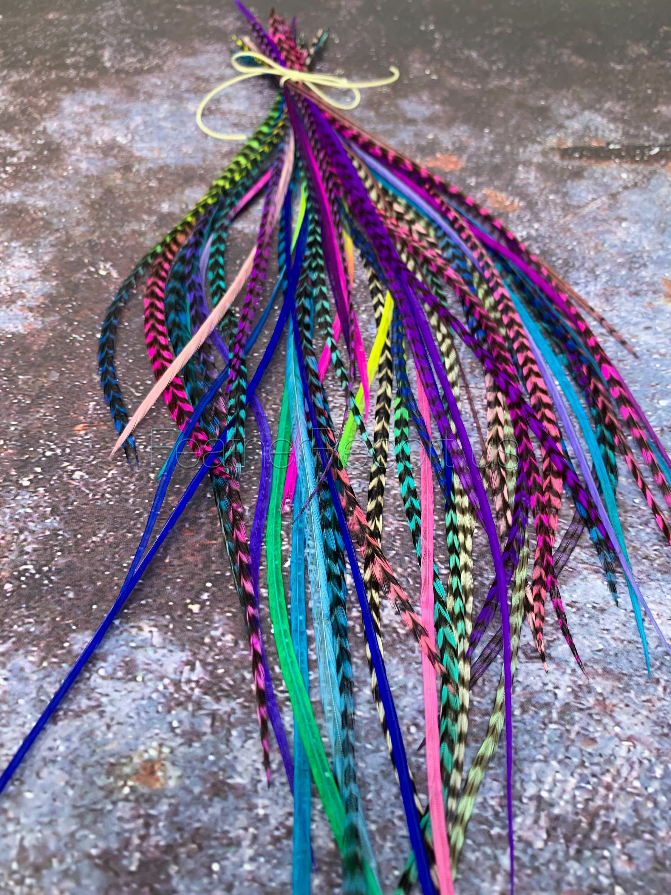 Bulk Hair Feathers Popular Colors Long Feather Extensions Rainbow Blue  Violet Pink Natural Grizzly Turquoise Feather Hair Extensions x 50