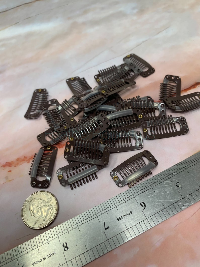 32MM Hair Extension Clips: Snap Weft Clip with Silicone - 10 Pcs bild 7