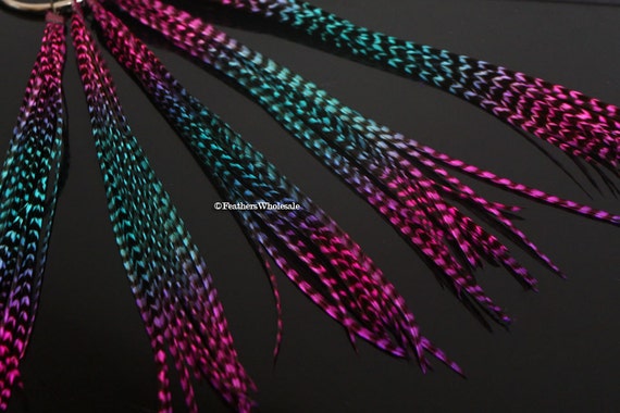 Grizzly Feathers Colored Hot Pink Turquoise Purple Loose