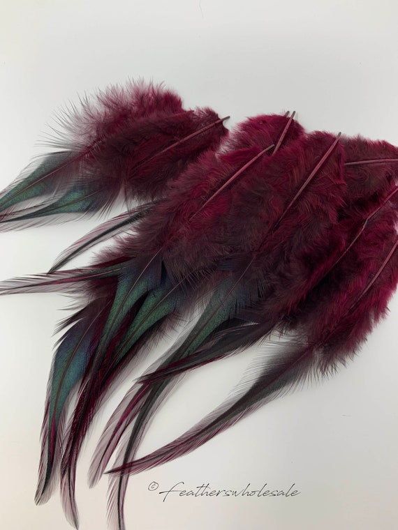 Natural Light Red//Blonde Chinchilla Mixed Rooster Feathers Strung US Seller