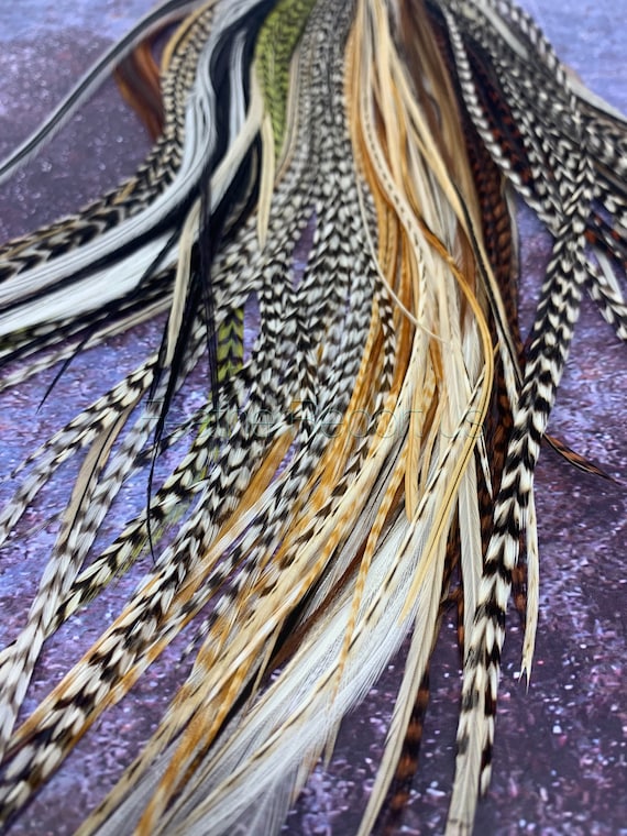 Natural Hair Feathers Wholesale Festival Accessories Resale Braiding Feathers 250 Rooster Feather Extensions Bulk Salon Feathers