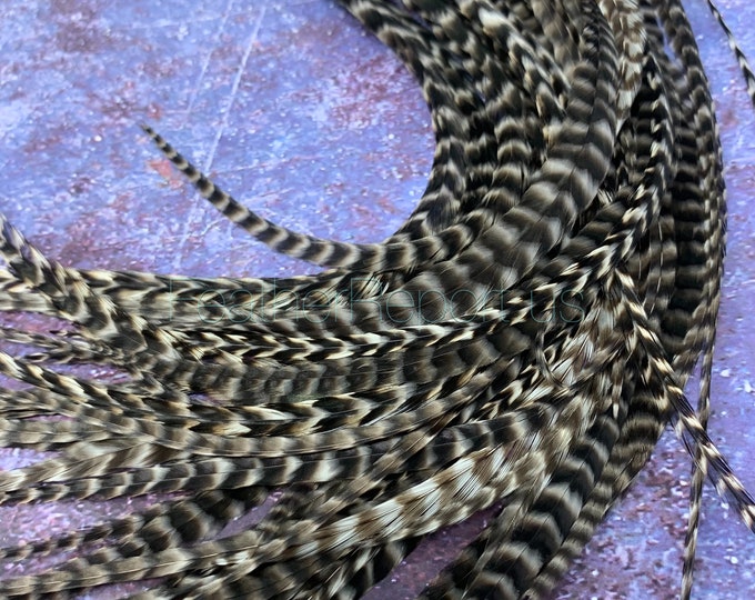 Grizzly Hair Feathers Wide Bulk Rooster Feather Extensions for Hair