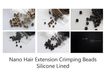 Nano Micro Rings Hair Extension Crimp Beads Silicone Lined Hair Beads Tiny Beads for Hair Extensions - 30 Pick Your Color  3.0 / 1.5