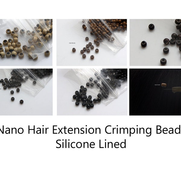 Nano Micro Rings Hair Extension Crimp Beads Silicone Lined Hair Beads Tiny Beads for Hair Extensions - 30 Pick Your Color  3.0 / 1.5