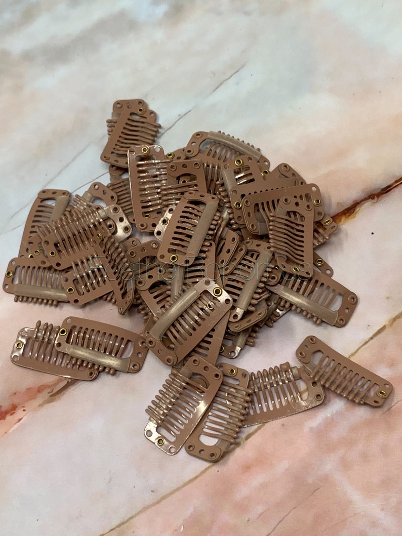 32MM Hair Extension Clips: Snap Weft Clip with Silicone - 10 Pcs bild 5