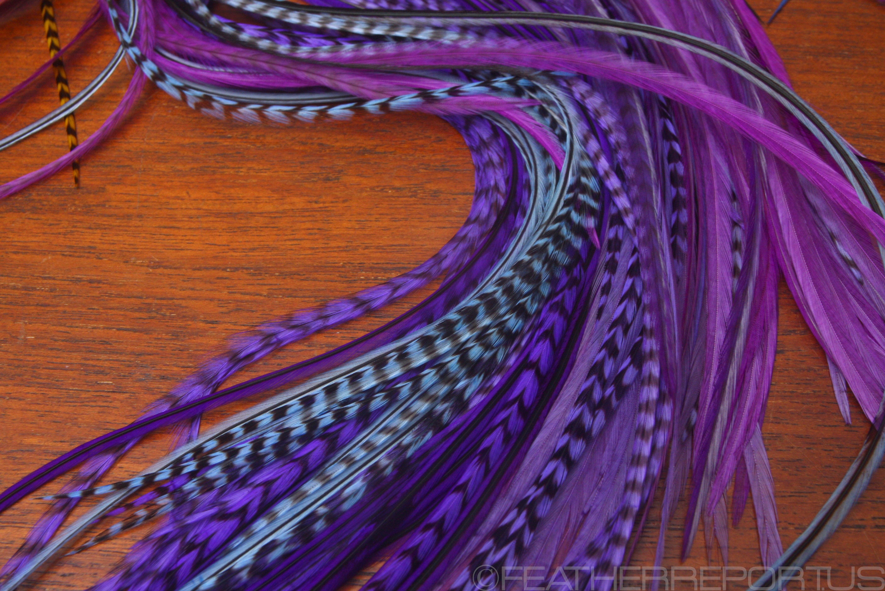 Purple Hair Feather Extensions 10 Ultra Violet Purple Feathers Etsy