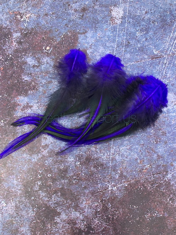 100 PURPLE VIOLET ROOSTER SADDLE CRAFT HAIR FEATHER 5"-7"L 