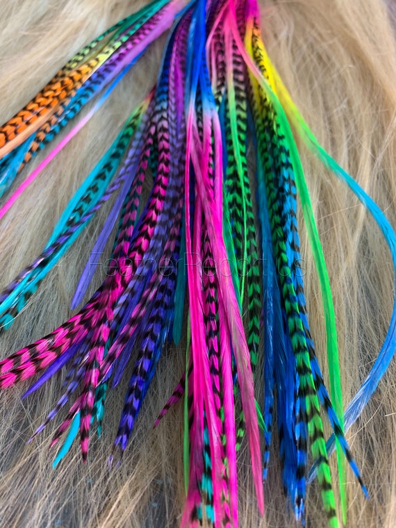 Hair Feathers Bulk Feather Extensions Keychain Wholesale Salon Pack Hair  Accessories Party Feathers 100 Real Feathers 7-16 Inches Long 