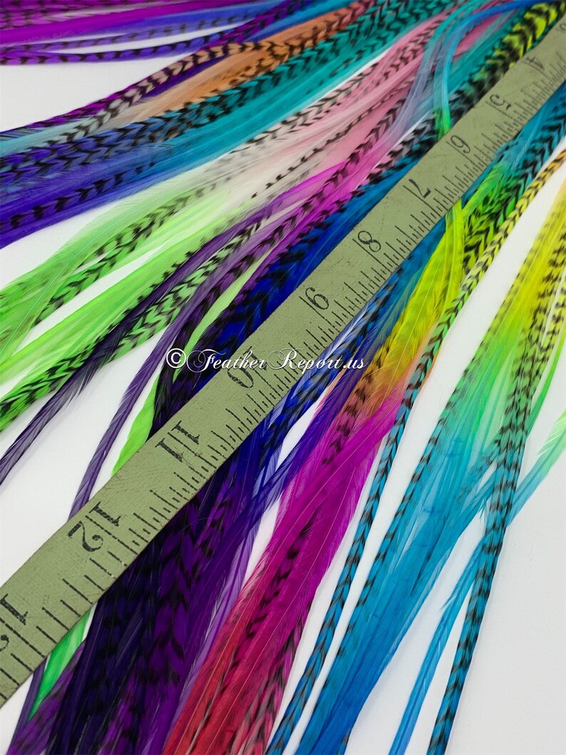 Long Hair Feathers XXL Rainbow Feather Extensions Hair Etsy