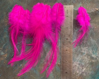 Fly Tying Feathers Craft Feather Hot Pink CDL Coq de Leon Saddle Feathers Neon Pink Roosters Feather 12Pc