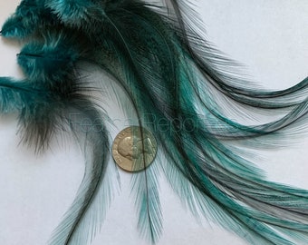 teal blue green Coq rooster Feathers for crafts fly fishing feathers speckled Craft feathers 12Pcs