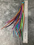 Hair Feathers Starter Pack Long Feather Extension Hair Accessories 8to11inch All Colors and Rainbow Rooster Feathers 50 PCS