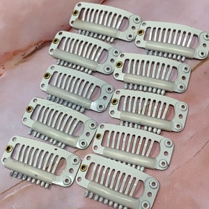 32MM Hair Extension Clips: Snap Weft Clip with Silicone - 10 Pcs bild 4