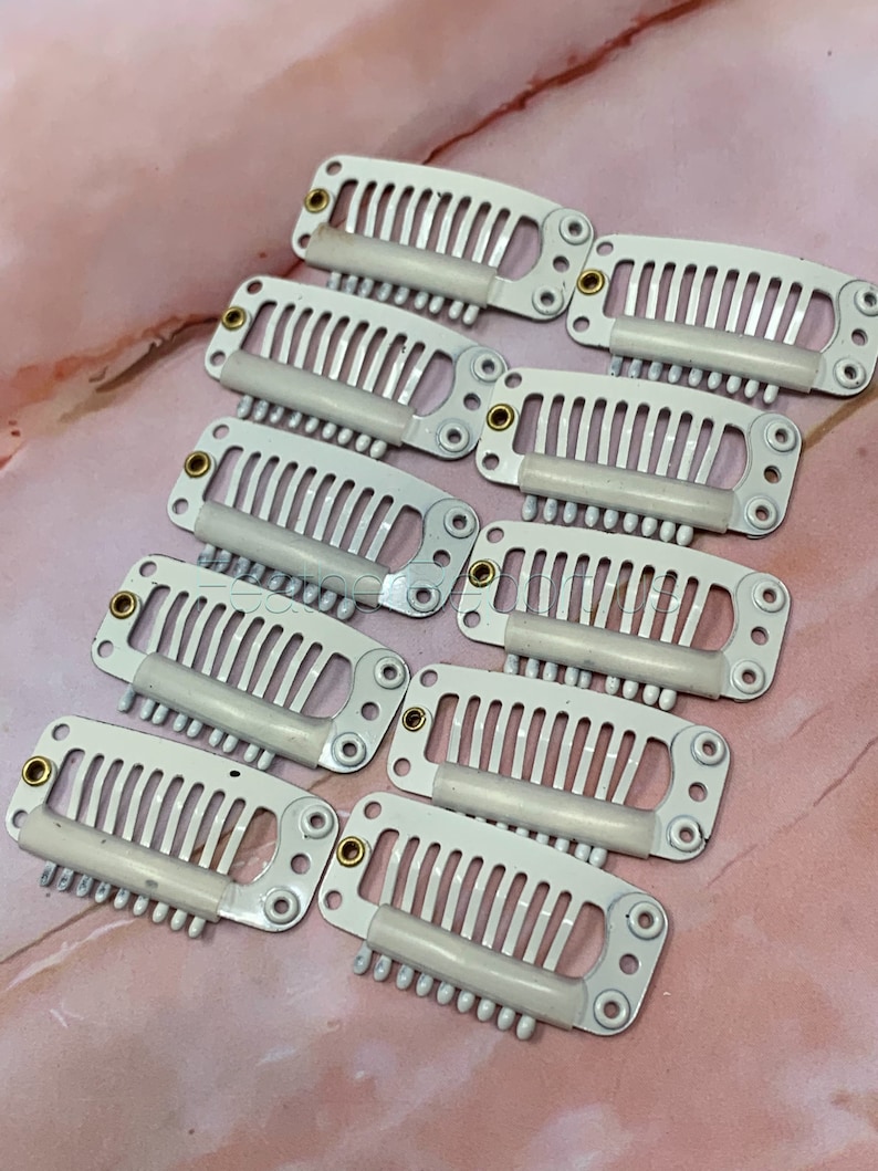 32MM Hair Extension Clips: Snap Weft Clip with Silicone - 10 Pcs bild 4