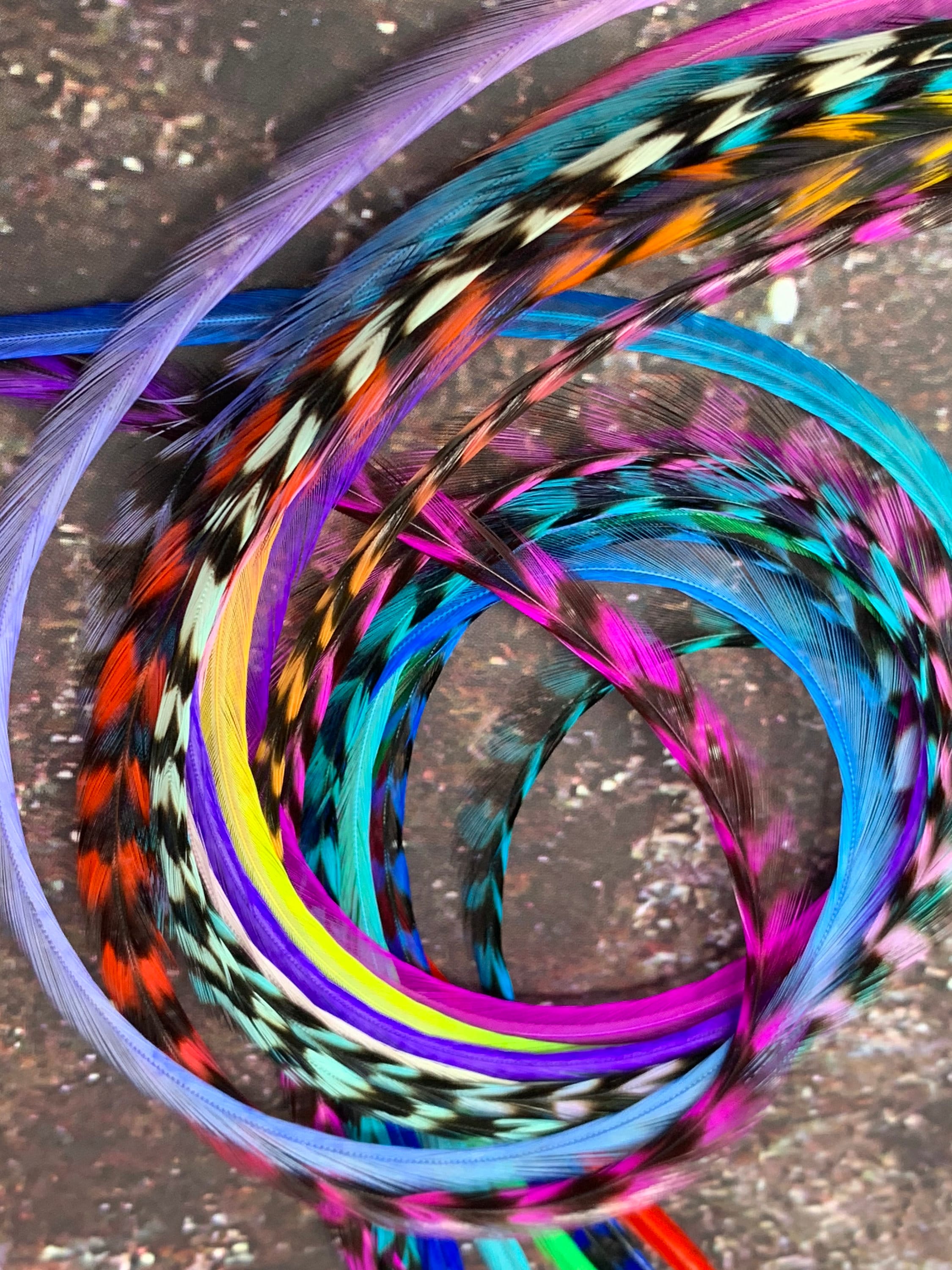 XXL Hair Feathers Rainbow Ombre Feather Extensions Super Long Etsy UK