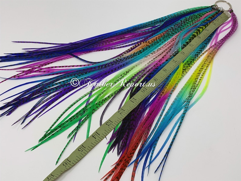 Long Hair Feathers XXL Rainbow Feather Extensions Hair Etsy