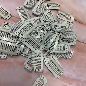 32MM Hair Extension Clips: Snap Weft Clip with Silicone - 10 Pcs bild 3