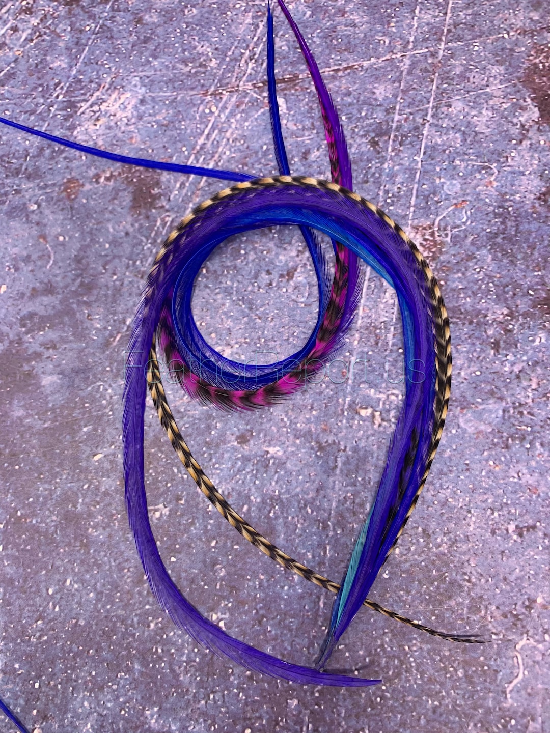 Extra Long Feather Hair Extension Bonded Hair Feathers Blue Etsy