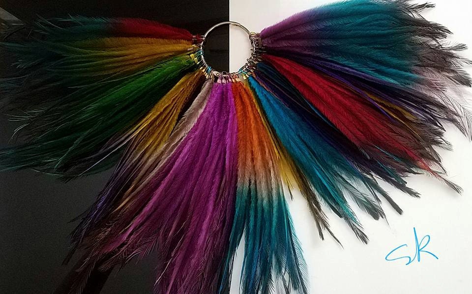 Bulk Hair Feathers Popular Colors Long Feather Extensions Rainbow Blue  Violet Pink Natural Grizzly Turquoise Feather Hair Extensions x 50