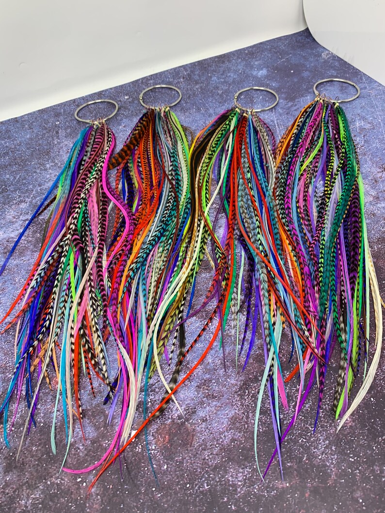 Hair Feathers Bulk Feather Extensions Keychain Wholesale Salon Etsy