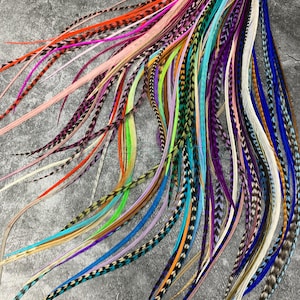 Hair Extension Feathers Quantity Discount Medium Long Xxl 7to16inch Long Salon Feathers Sold in Bulk Hair Feather Extensions x 100