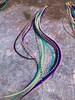 Extra Long Hair Feathers Aqua Seafoam Turquoise Blue Purple Grizzly Feathers Solid Feather Hair Extensions DIY Kit with Beads x15 xl 