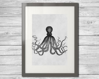 Printable Art Print - Octopus 8x10