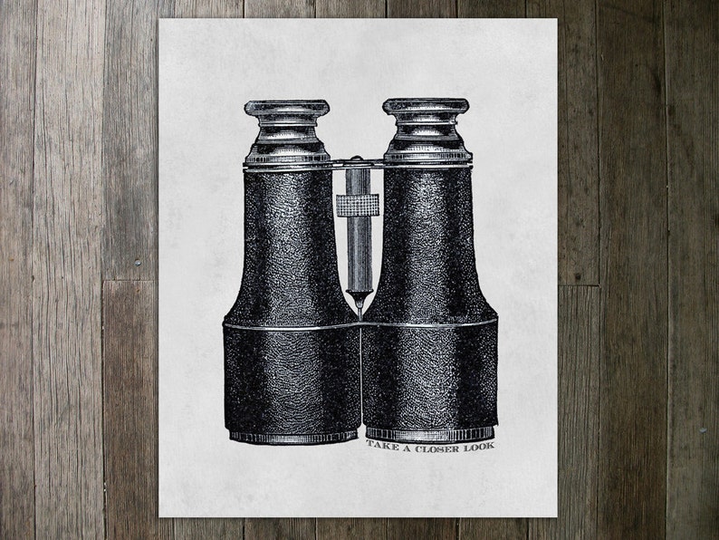 Art Print Printable Take a Closer Look Binoculars image 2